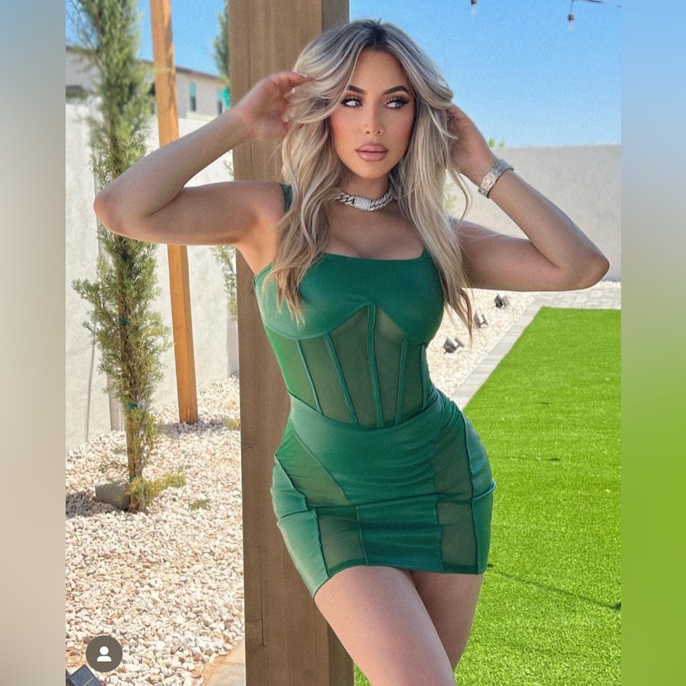 Emerald Corset Leather Dress